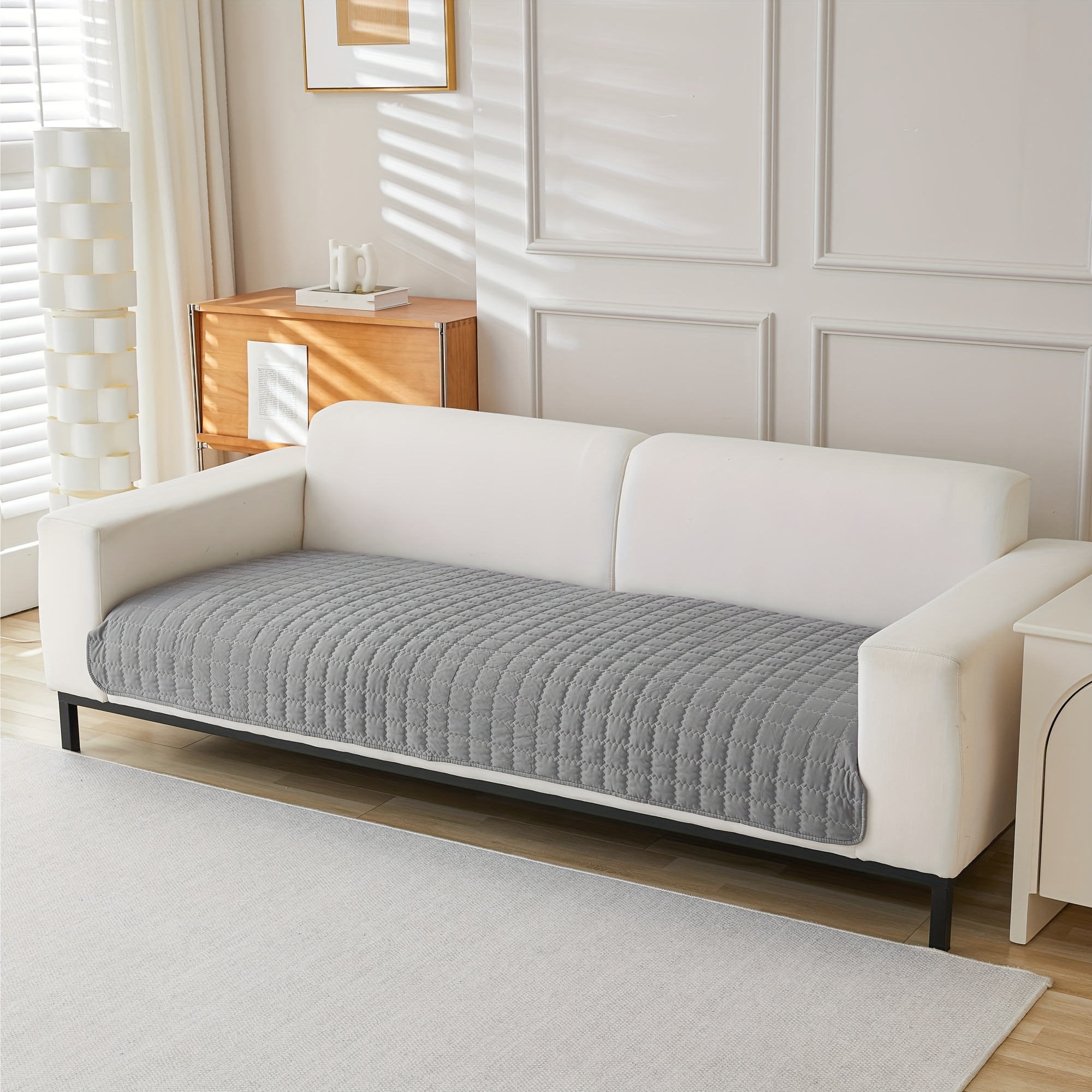 1 Minimalist Quilted Non-slip Sofa Cushion