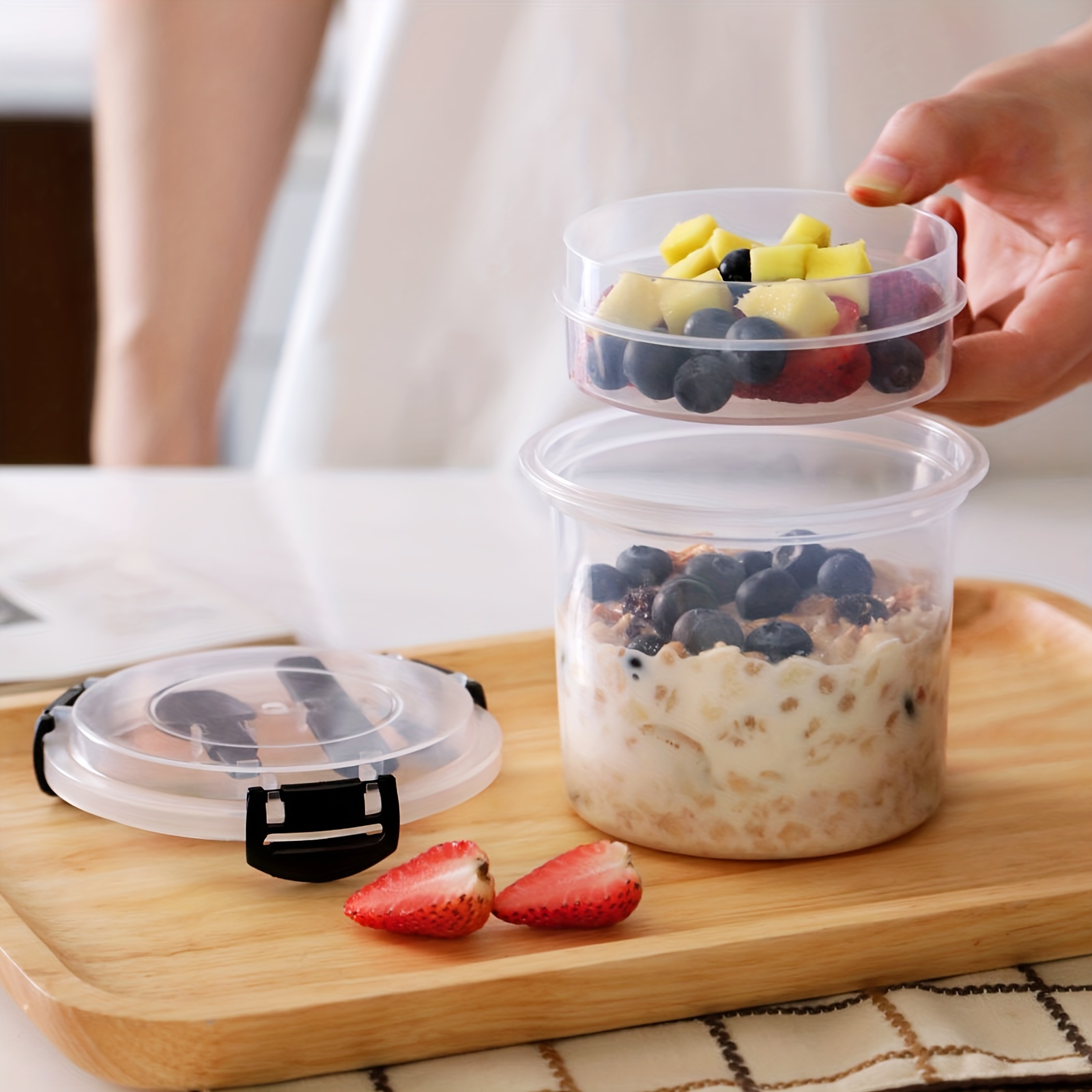 Overnight Oats Jar Overnight Oats Containers With Lid - Temu Australia