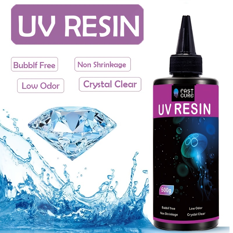 LET'S RESIN Resina UV, resina UV transparente mejorada de 35.27 oz, resina  epoxi ultravioleta de bajo olor, pegamento activado por luz solar solar