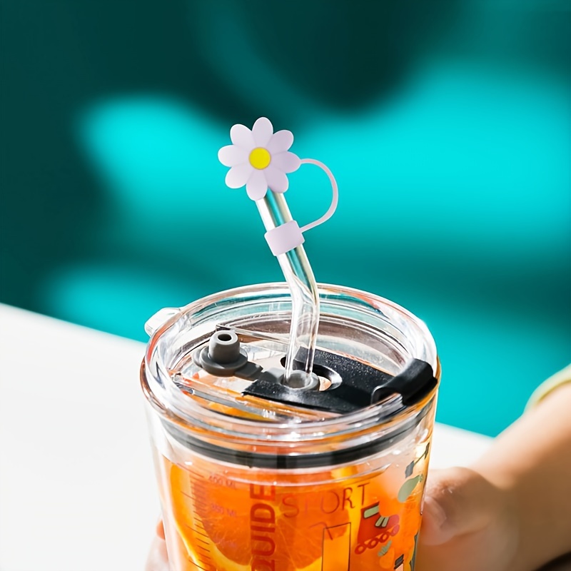 Flower Straw Cover Cap for Stanley Cup Silicone Straw Topper Compatible  with 30&