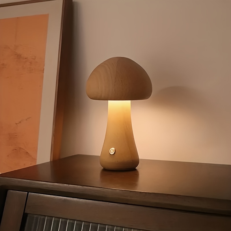 1pc Lampada da tavolo in lino Touch Control LED Lampada da notte in lino  Lampada da comodino Lampada da comodino in legno alimentata tramite USB per  comodino, cameretta dei bambini, dormitorio universitario