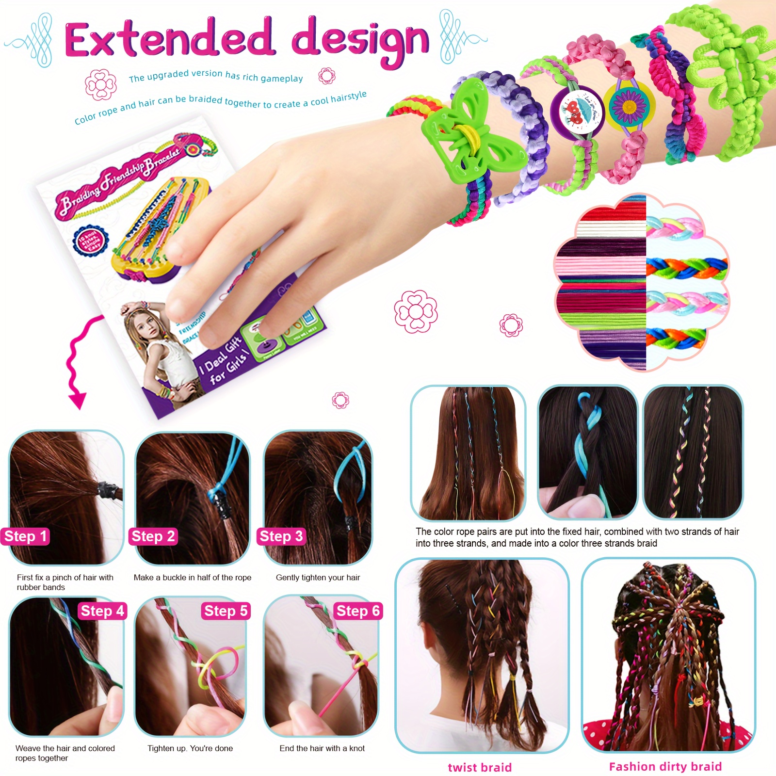 Gifts for 7-12 Year Old Girls, Loom Bracelet Making Kit for Girls