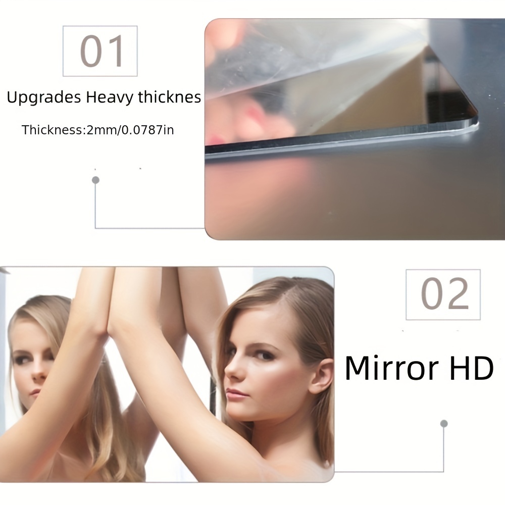 Acrylic Shower Mirror Men's Shaving Mirror Frameless Skincare Mirror
