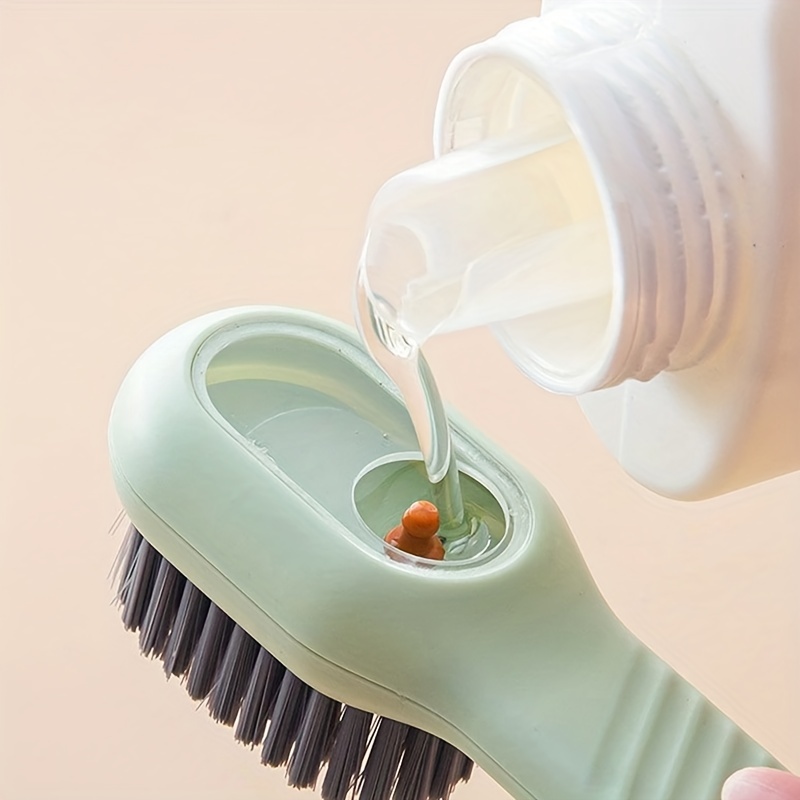Household Shoe Brush With Soap Dispenser Soft Bristles