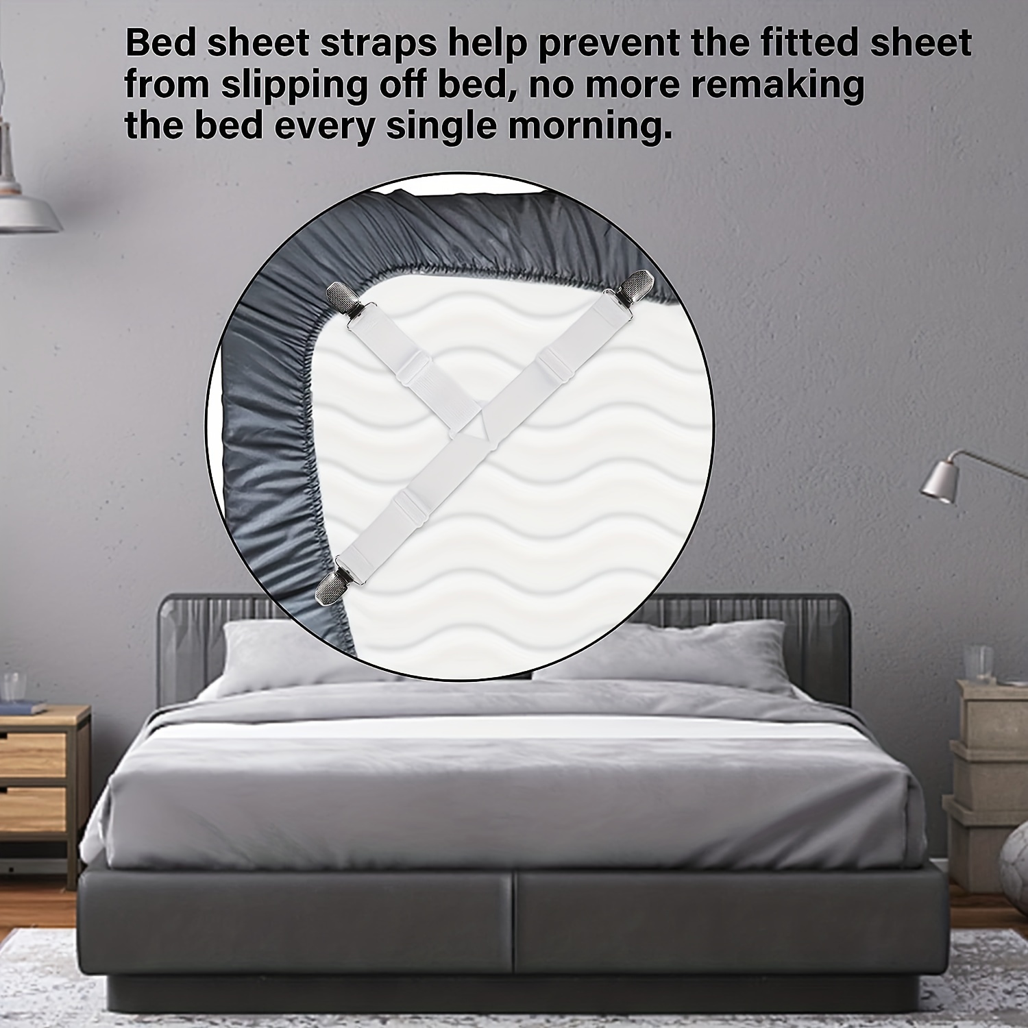 4pcs Bed Sheet Holder Straps, Fitted Sheet Straps
