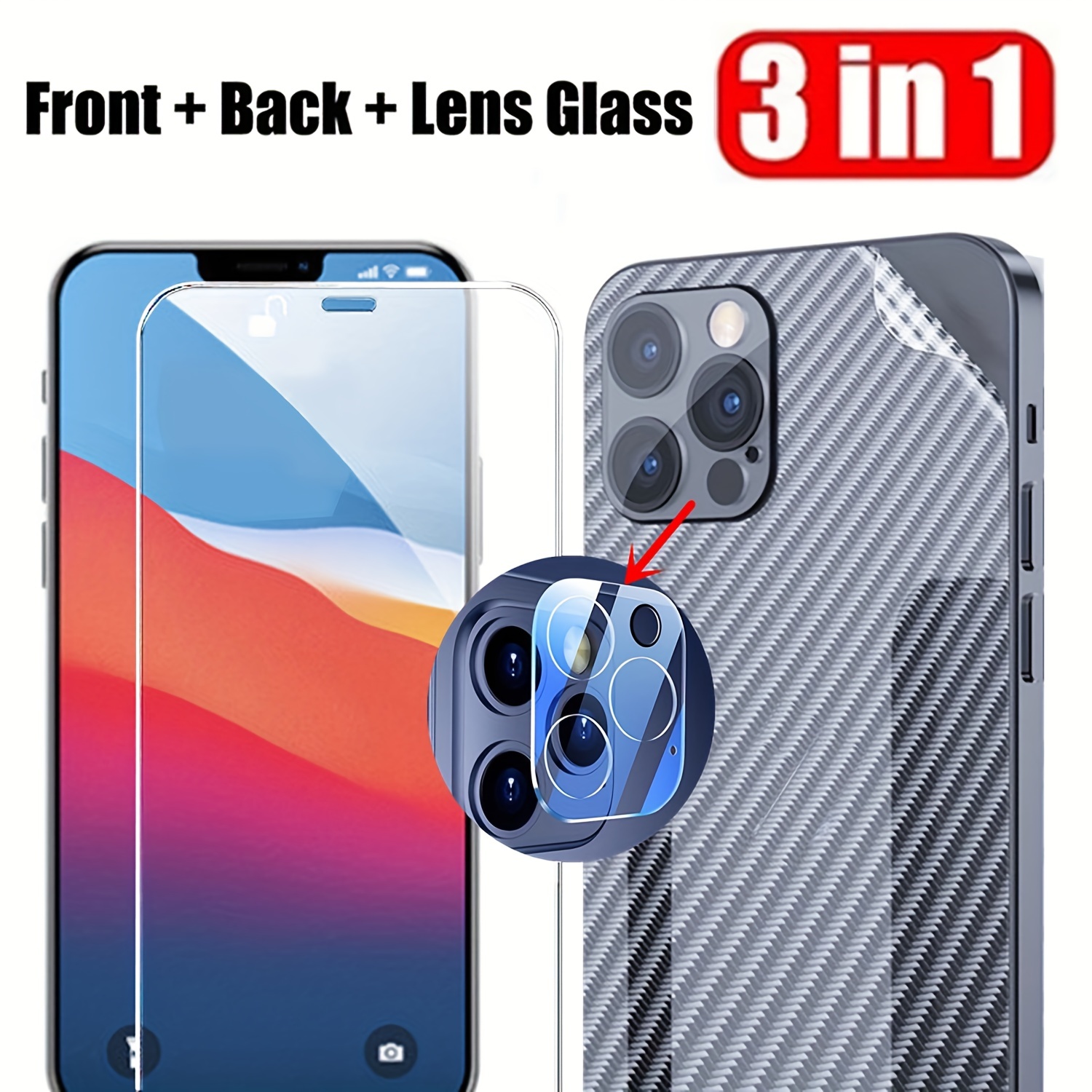 Pellicola per fotocamera per iPhone 12 Pro Max 12 Mini 11 Pro custodia  protettiva per obiettivo in vetro temperato con copertura completa