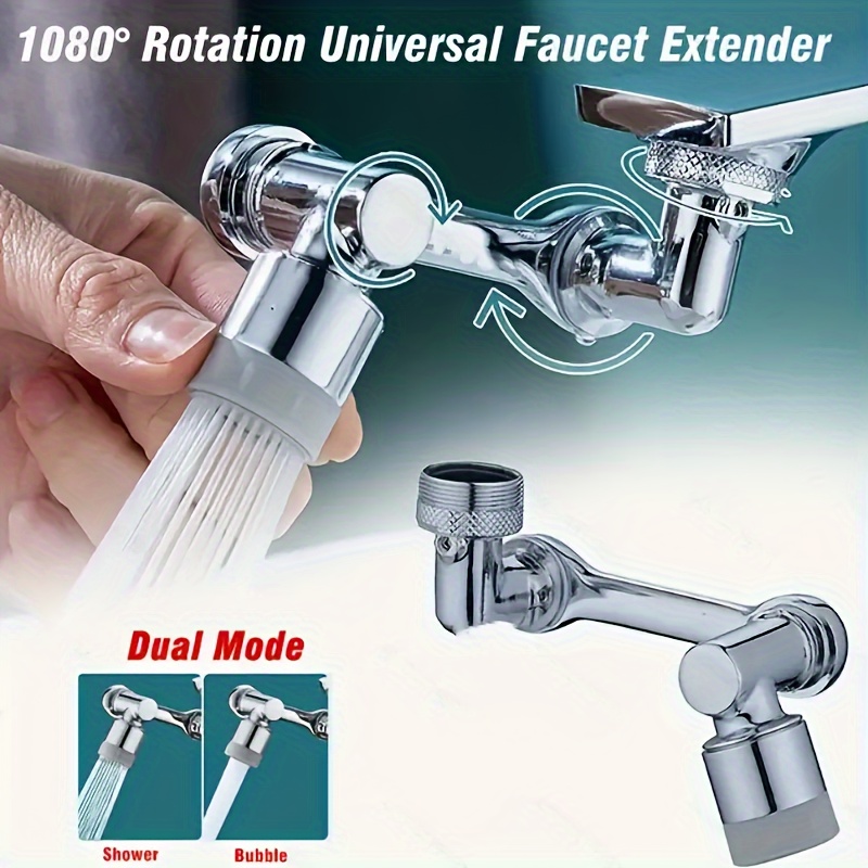 Fixation de robinet rotative à 1080 degrés, extension de robinet flexible,  robinet d'extension multifonctionnel avec