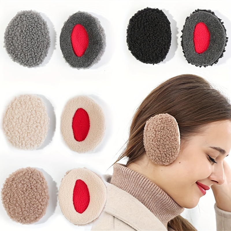 4pcs Chauffe-oreilles pour hommes et femmes polaire classique Unisexe Hiver  Cache-oreilles