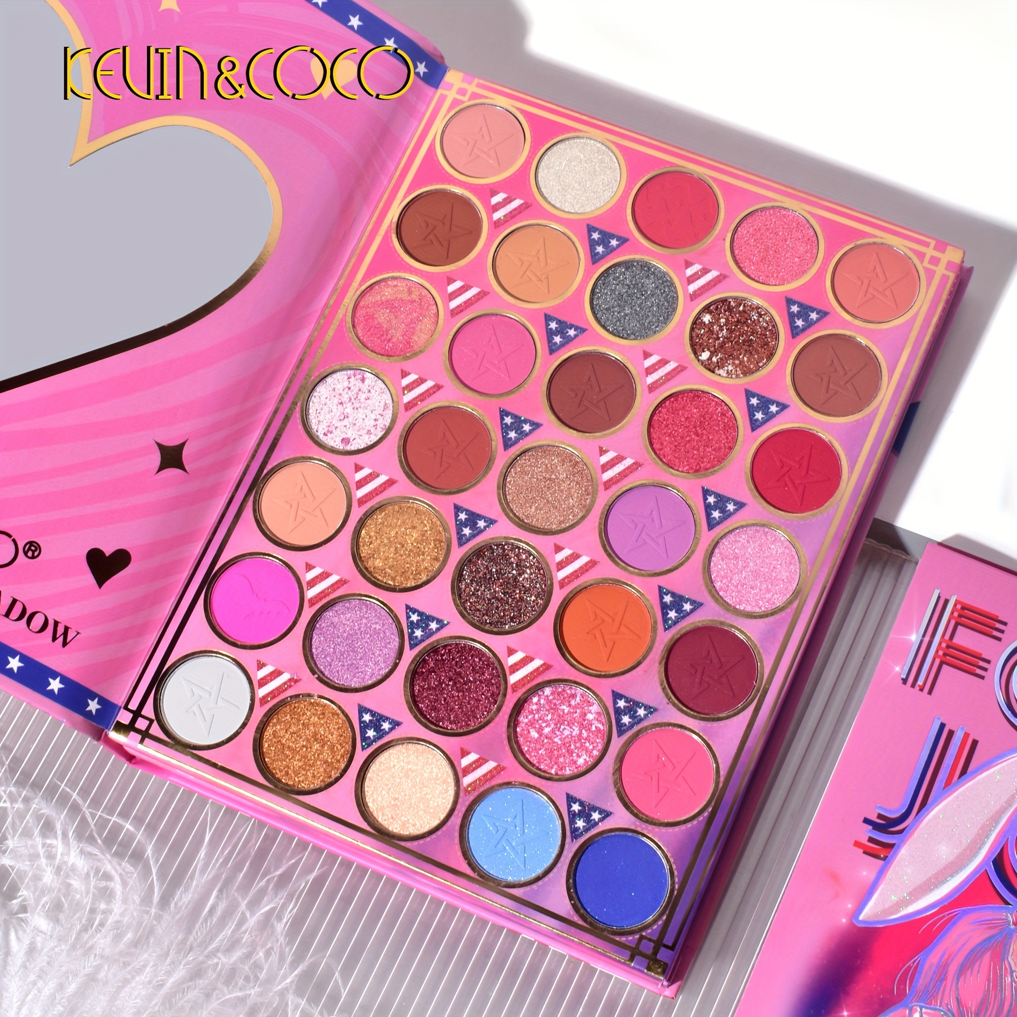 82 colors eyeshadow palette powder delicate sequin matte pearly finish long lasting coloring gentle makeup bunny women packing details 3