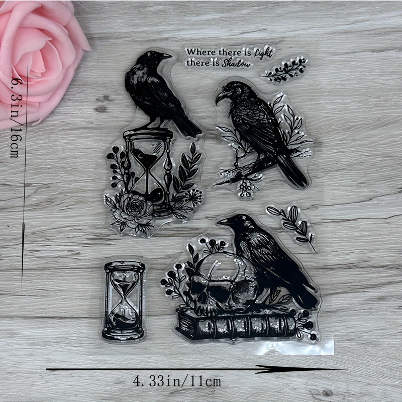  CRASPIRE Book Clear Stamps Crow Transparent Silicone Stamp Back  to School Clear Stamp for Card Making Journal Diary Decoration and DIY  Scrapbooking : Arts, Crafts & Sewing