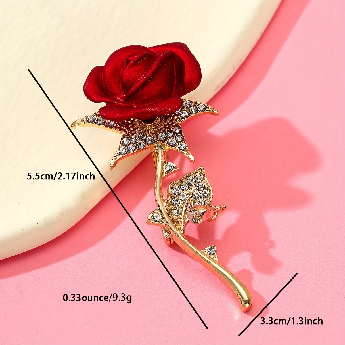 Rose flower deals brooch