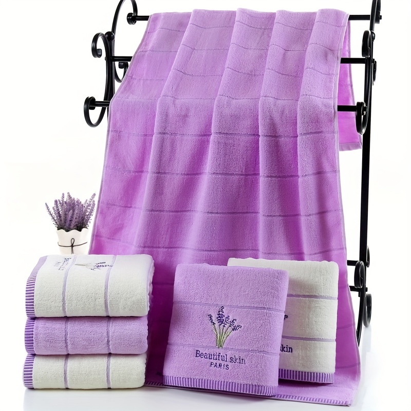 Lilac cheap patterned towels