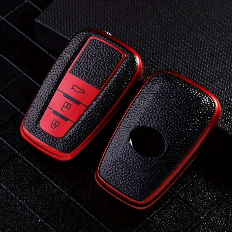 3pcs/set Tpu Key Case + Braided Leather Rope Keychain + Screwdriver For Kia  Smart 4-button Car Key