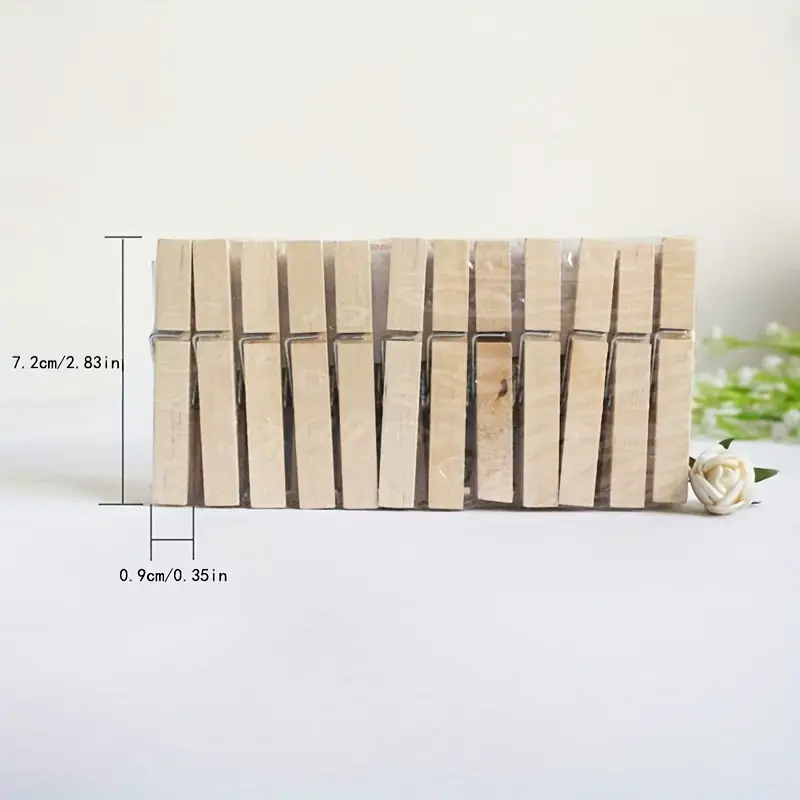 24pcs Clothes Pins, Bamboo Wooden Clothespins Wood Clips, Small Close Pins  Clothing Pins Clothes Pegs For Photos Crafts Pictures Baby Hanging Clothes