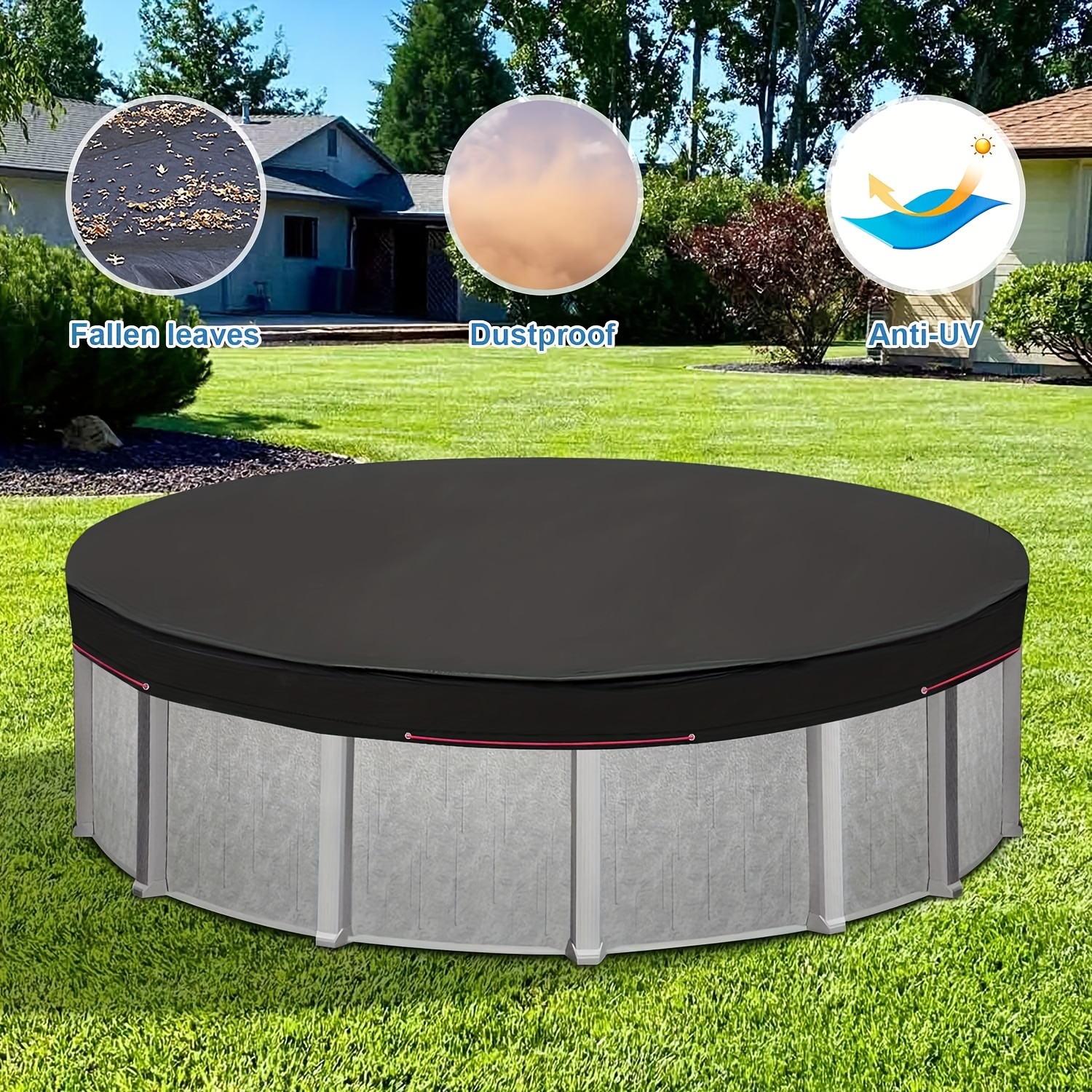 Oxford Fabric Round Swimming Pool Cover Ground Pools - Temu