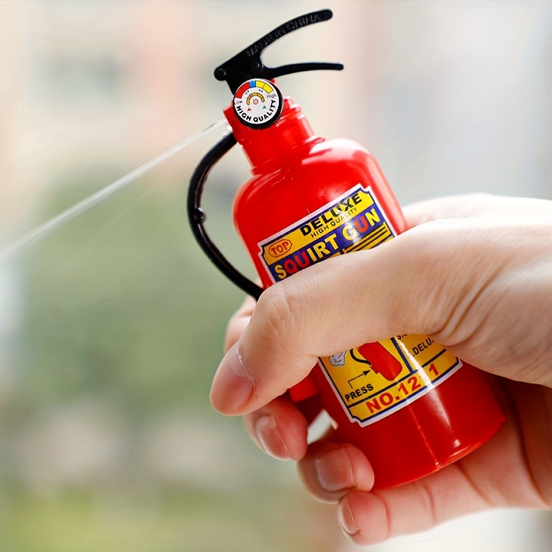 Tradineur - Extintor de juguete, pistola de agua de plástico, incluye tubo  de goma, complemento para disfraz de bombero, carnava