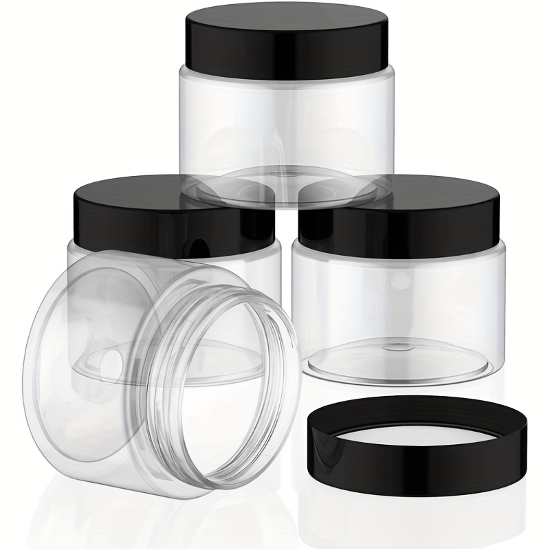 4 SLIME CONTAINERS CLEAR Plastic Jars 2 Oz 4 Oz 6 Oz 8 Oz Twisted