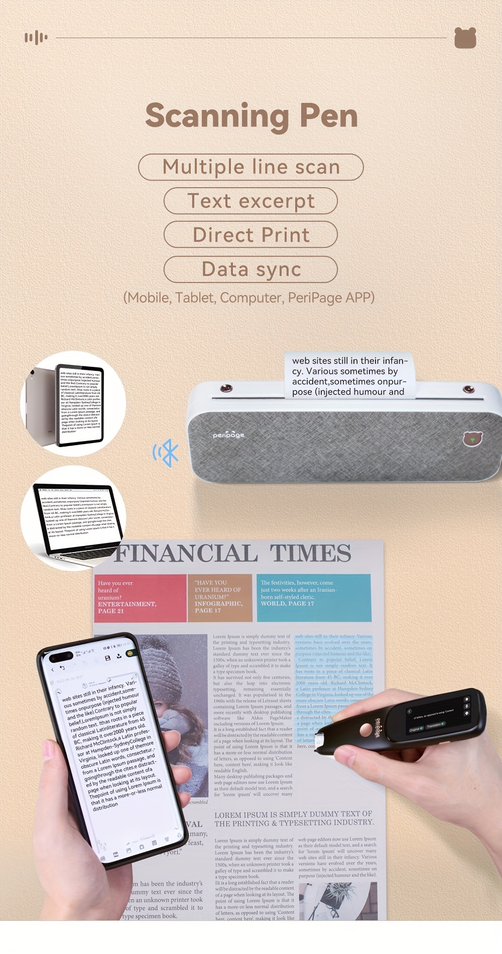 D2s Translation Scanning Pen, Mobile Scanner Translator, Reading Pen, Language Translating