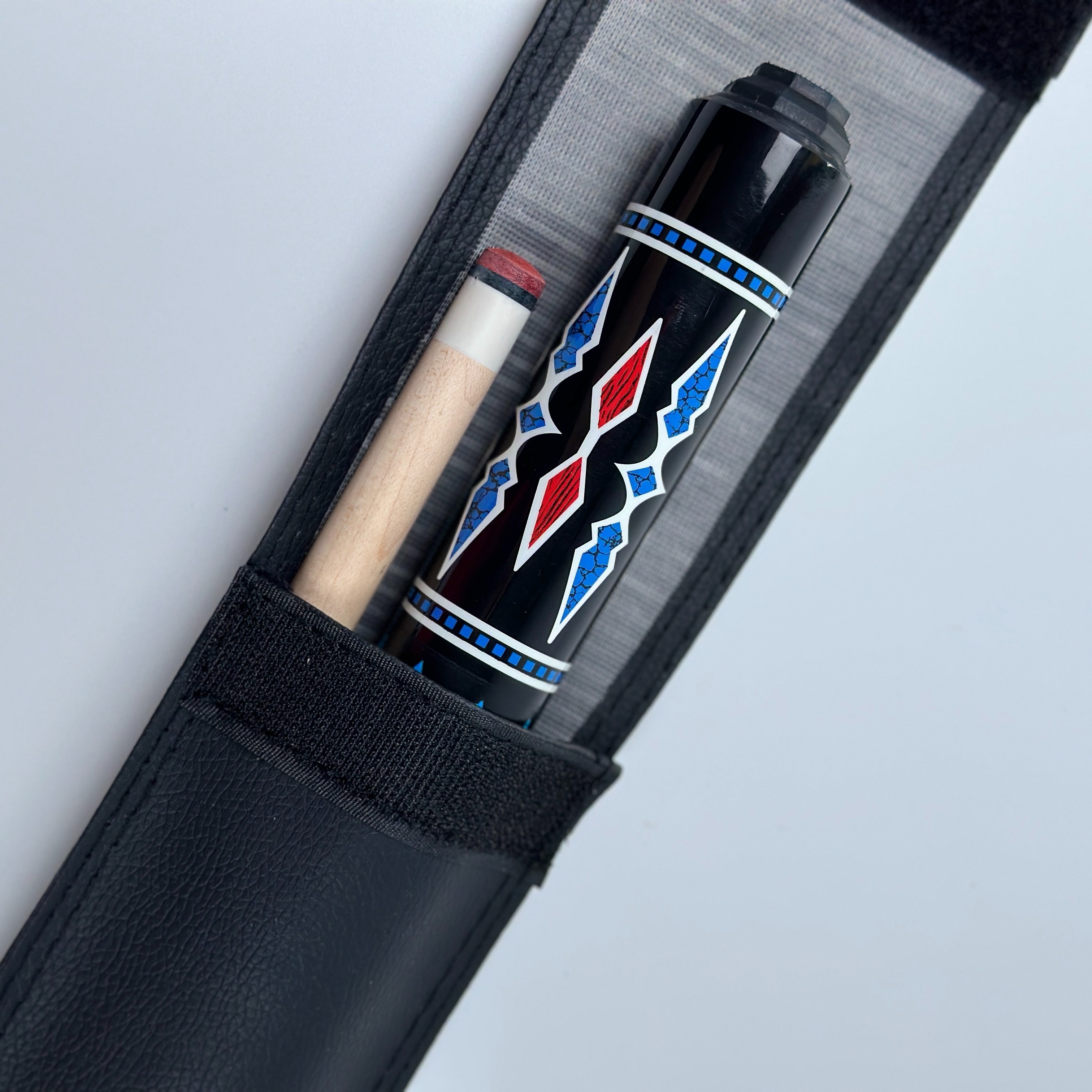 Premium Canvas Billiard Cue Bag - Fit For 1/2 & Sticks, Black Storage Pouch