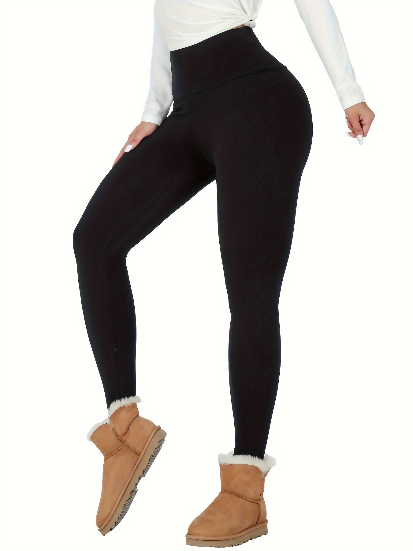 Women's Fleece Lined Leggings Winter High Waisted Soft Stretch Thermal Warm  Workout Yoga Pants S-2xl-mxbc