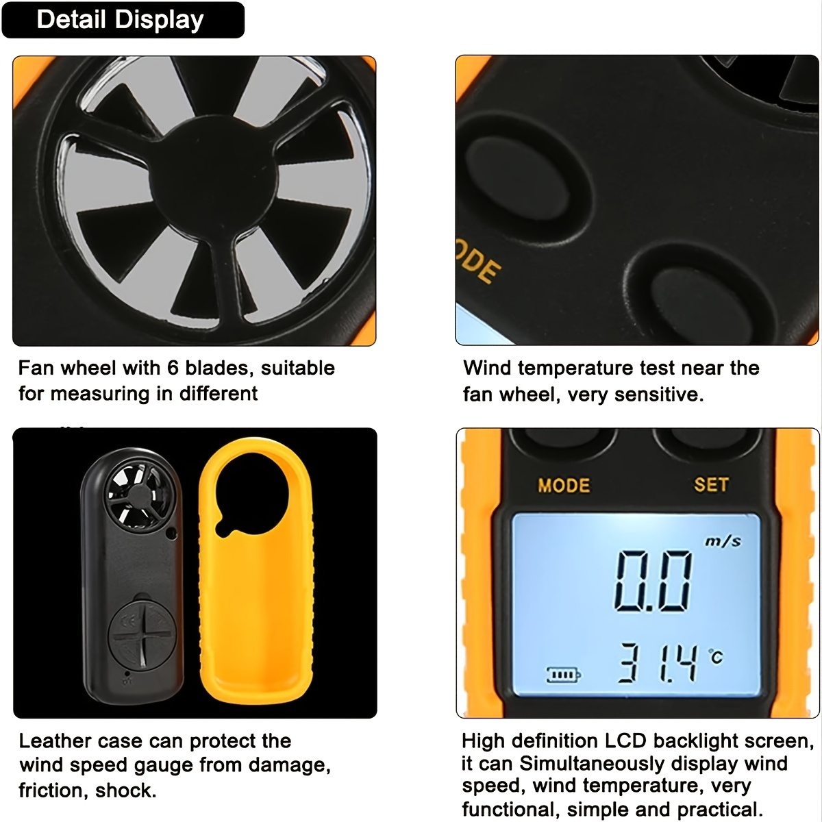 Accurately Measure Wind Speed & Temperature GM816 Pocket * - Perfect for  Windsurfing, Kite Flying, Sailing, Surfing & Fishing!