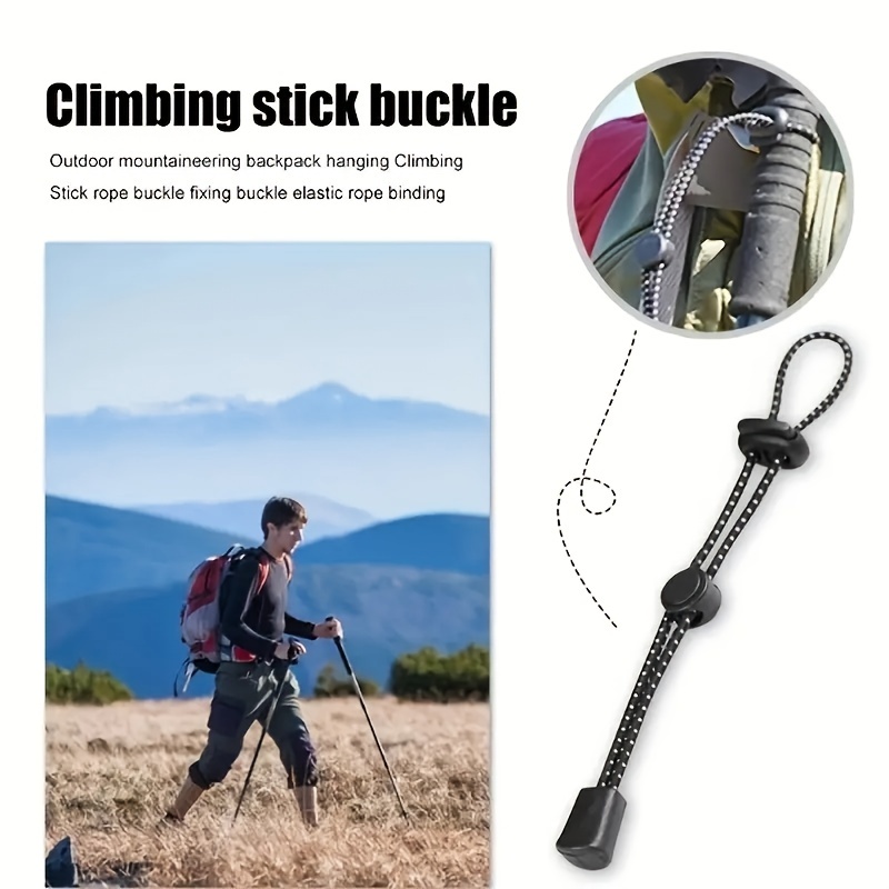 Camping Backpack Rope Buckle, Durable Elastic Backpack Buckle Rope, Mountaineering Pole Rope For Camping Hiking Pole Holder Trekking