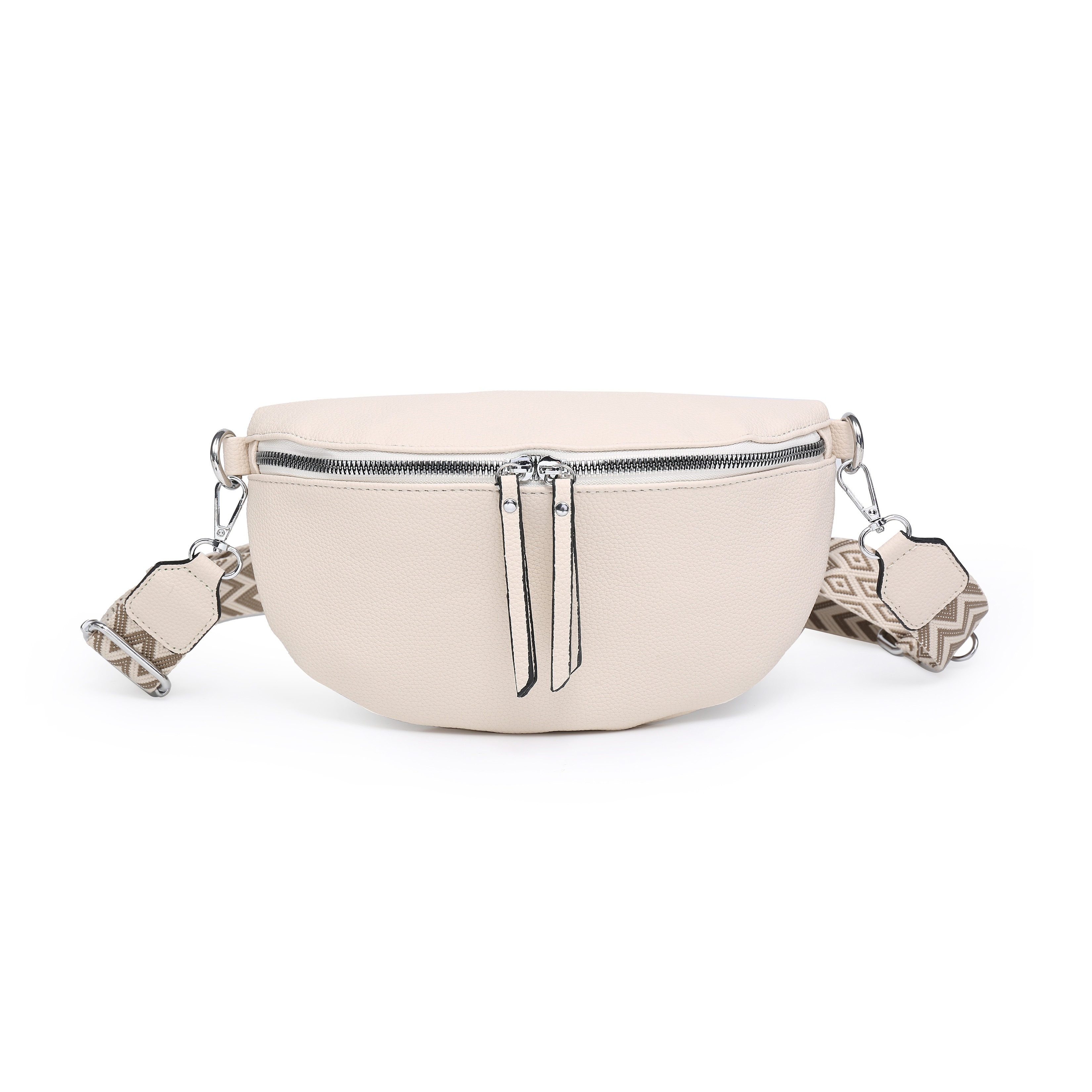 

Vintage Pu Leather Waist Bag, Wide Strap Crossbody Bag, Solid Color Chest Bag