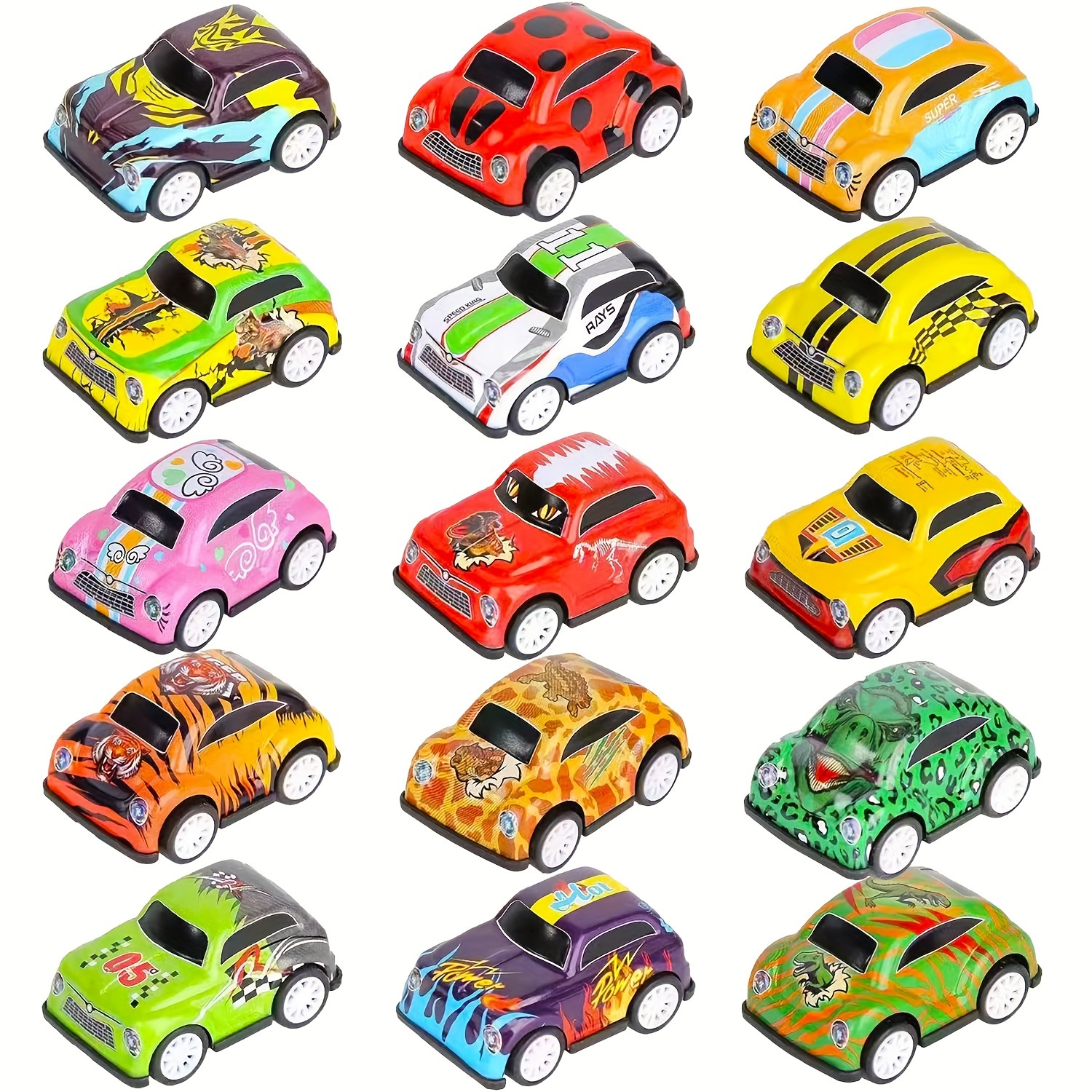 

15pcs Pull Back Toy Cars Mini Vehicles Toy In Bulk, Party Favor Race Cars Toys, Goodie Bag Stuffers, Christmas Fillers For Boys Girls