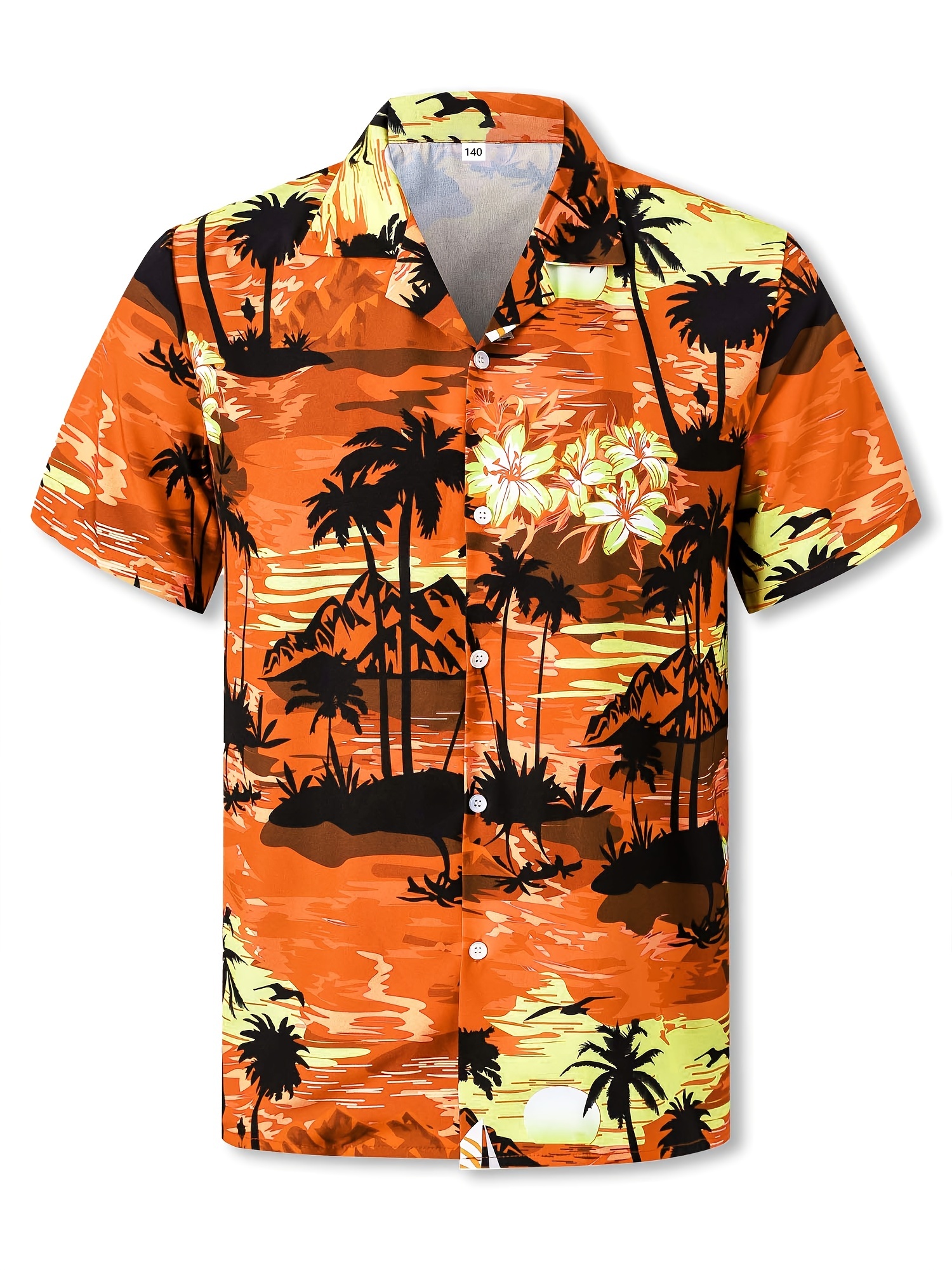 Hawaii Coconut Tree Graphic Print Boys Cotton Top Shirt