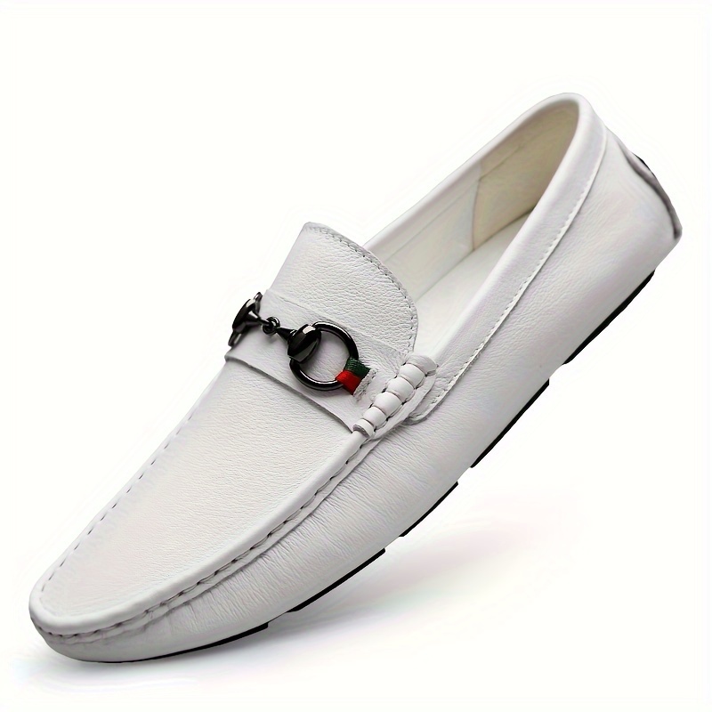 *'s Slip-On Moccasin Loafers Genuine Leather Upper (Second-Layer Cowhide)  Round Toe Casual s with PU Rubber Sole B