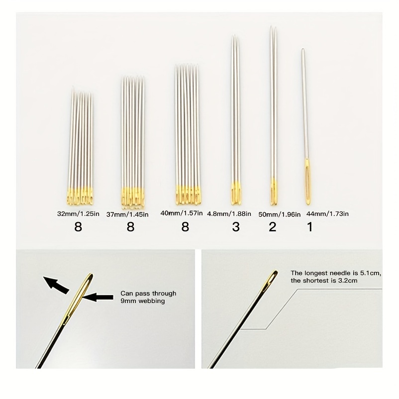 Hand Sewing Needles Handle Sewing Needle Set Assorted Sizes - Temu