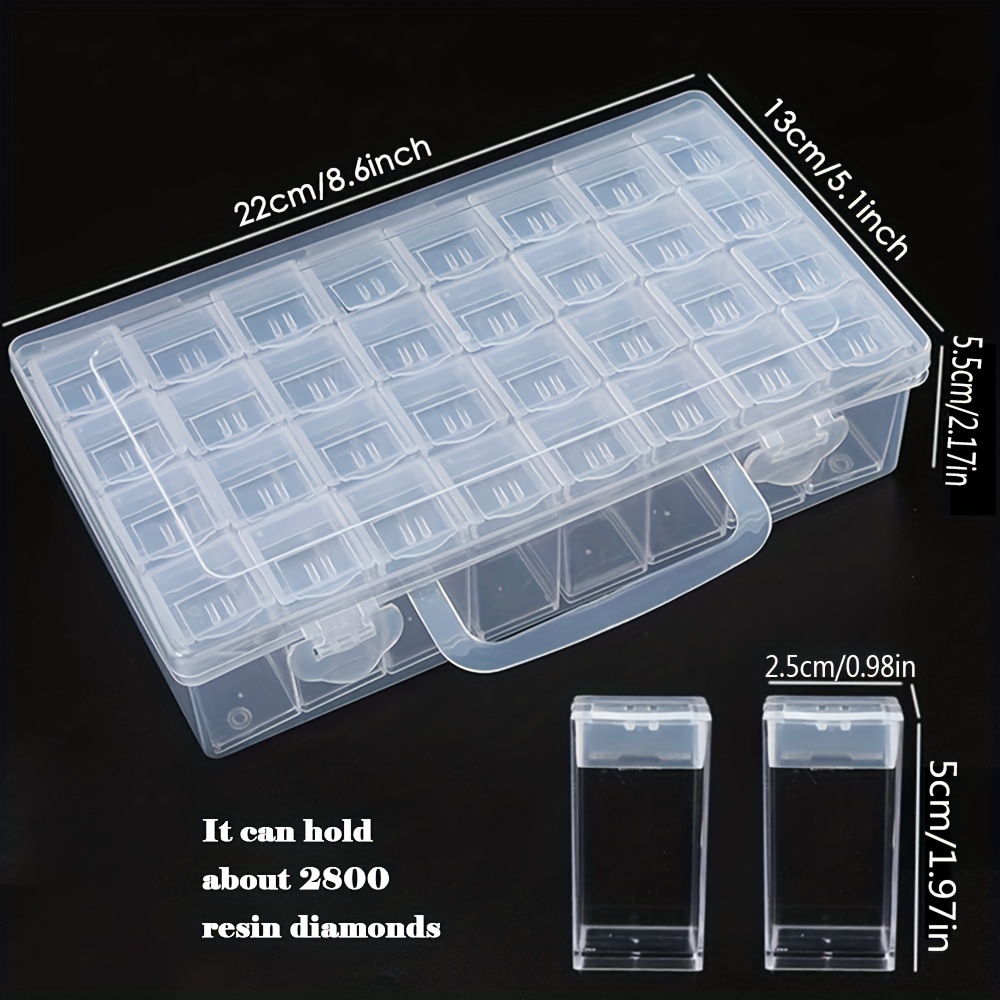 32/40/42/48/56/64 Slots Plastic Storage Box Diy Diamond - Temu