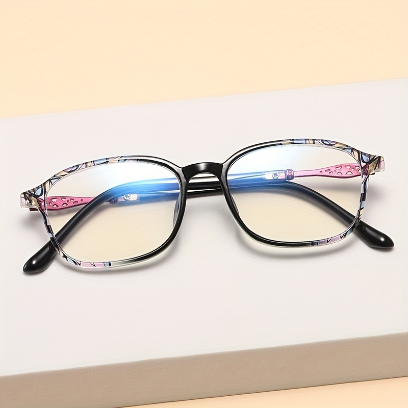Light Blocking Reading Glasses Retro Square Clear Lens Anti Eyestrain UV Compute