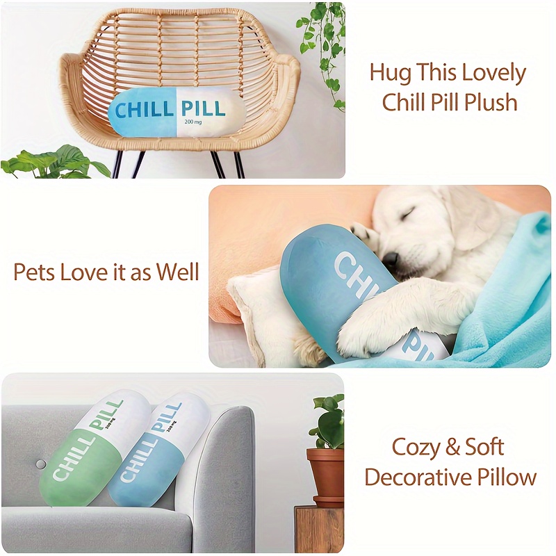 Chill Pill Pillow Cute Trendy Room Decor Aesthetic Throw Temu