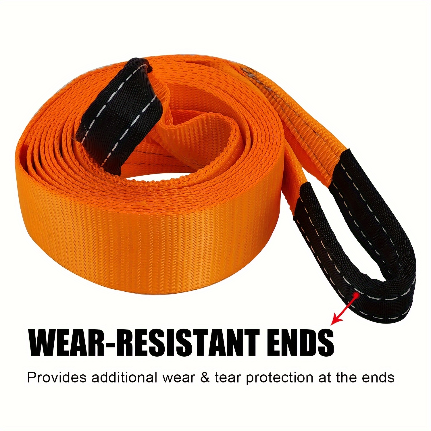 5-10M Towing Rope with Metal Hooks, 5/8/10/15/20/25 Tons High Strength  Nylon Tow Strap, Recovery Tow Rope Cable with Steel Forged Hooks, Heavy  Duty Straps for Winch Trailers Cars (Size : 5m(15T)) 