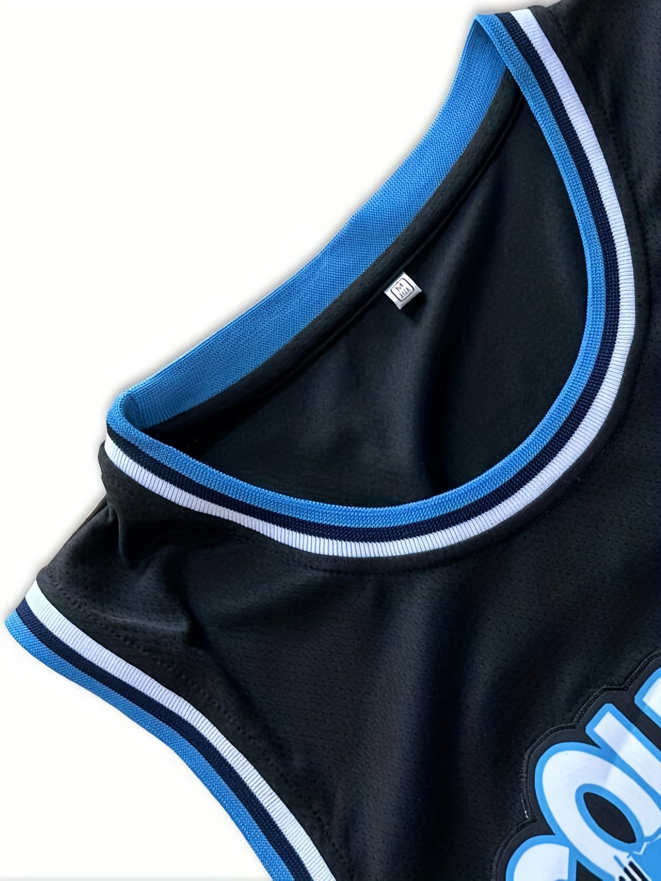 Temu Men's Color Block #10 Basketball Jersey, Retro Embroidery Breathable Sports Uniform, Sleeveless Basketball Shirt for Training Competition Size S