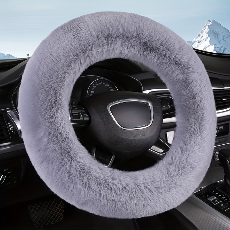 Kurze warme Plüsch Lenkrad Abdeckung, Winter Warme Auto Lenkrad