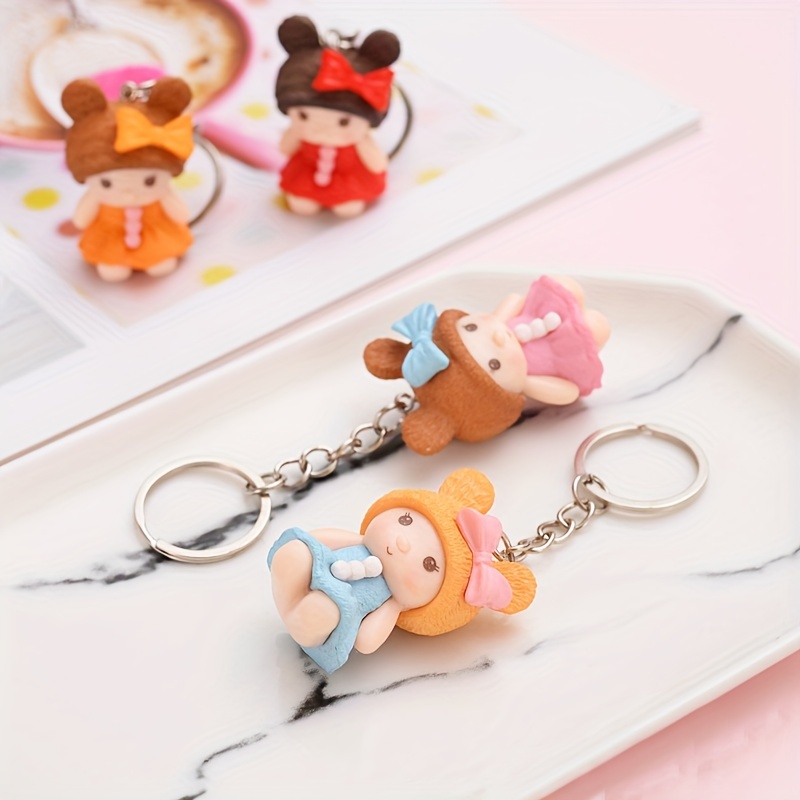 Cartoon Glass Bear Keychain, Cute Creative Resin Doll, Men And Women Couple  School Bag Key Chain, Pendant Small Gift, Keyring Packs, Bag Pendants,  Backpack Charms, Birthday Gifts, Party Favors, Holiday Gifts, Children's