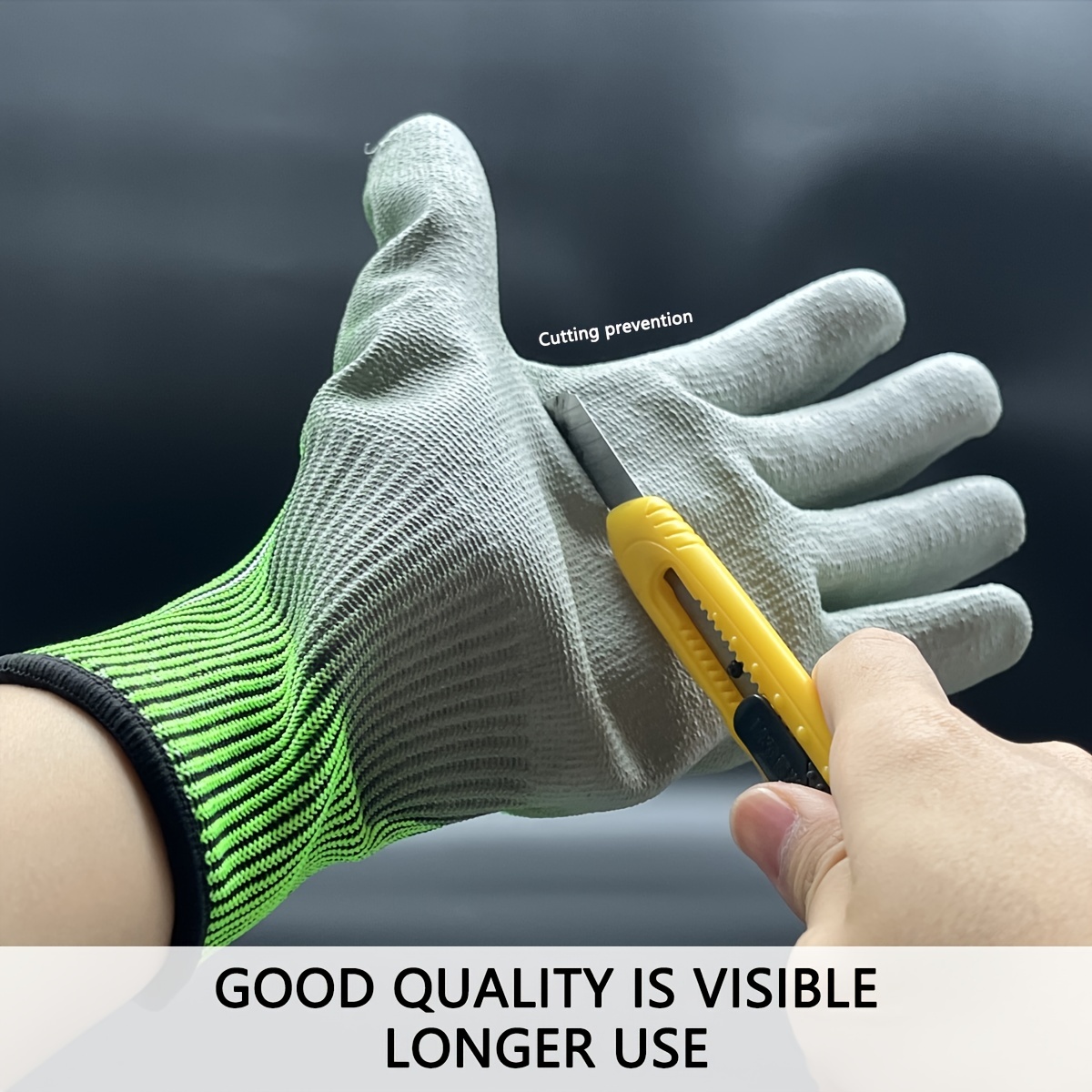 Cut Resistant Gloves Anti knife Cut HPPE Level 5 EN388 Safety Work Gloves  High-strength Green Gardening Kitchen Anti-Cut Gloves