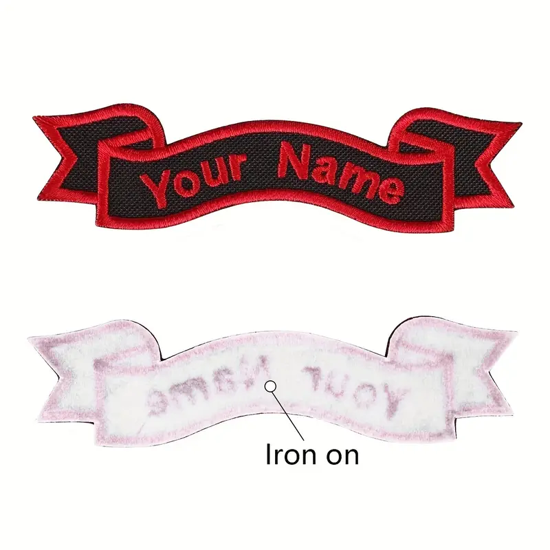 Custom Name Patch 4 x 1 Embroidered Iron On/Sew On Personalized