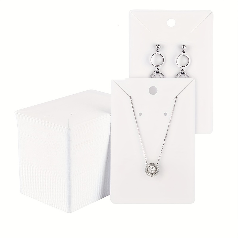  G2PLUS 100PCS White Necklace Display Cards,2.16'' x