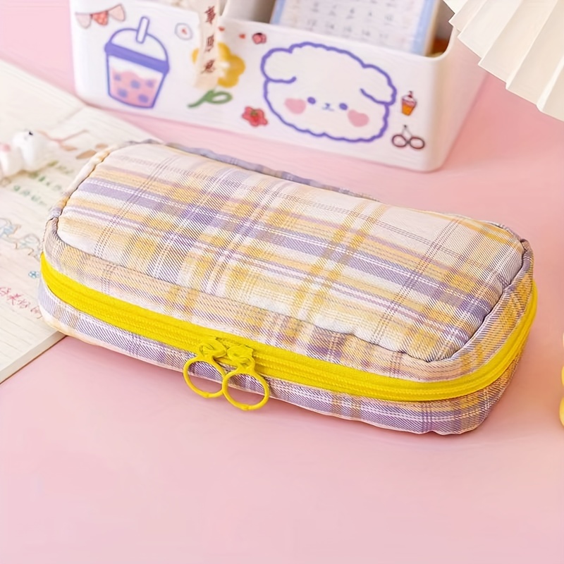 Large Capacity Pencil Bag Aesthetic School Cases Girl Korean - Temu