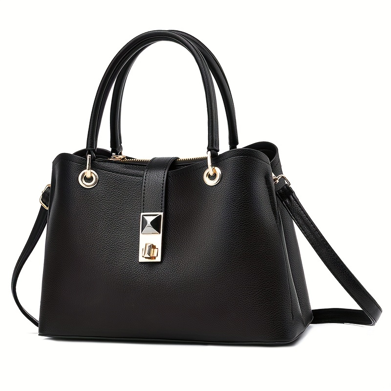 Fashion Women's Crossbody Bag, Buckle Decor Bag With Wide Strap, Zipper  Handbag For Ladies - Temu