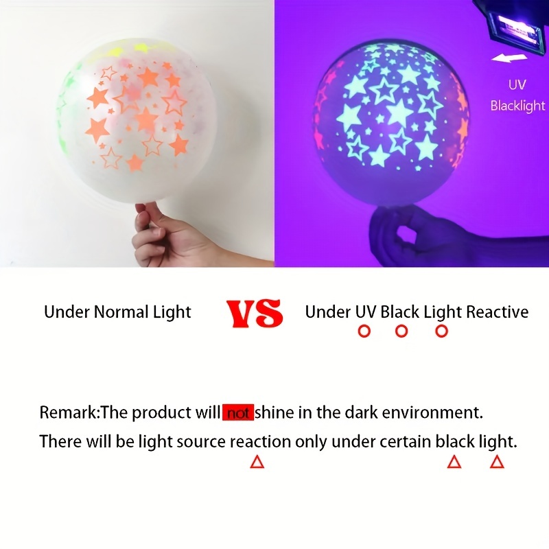 Fluorescent Balloon Glow In The Dark Glow Luminous Starlike - Temu