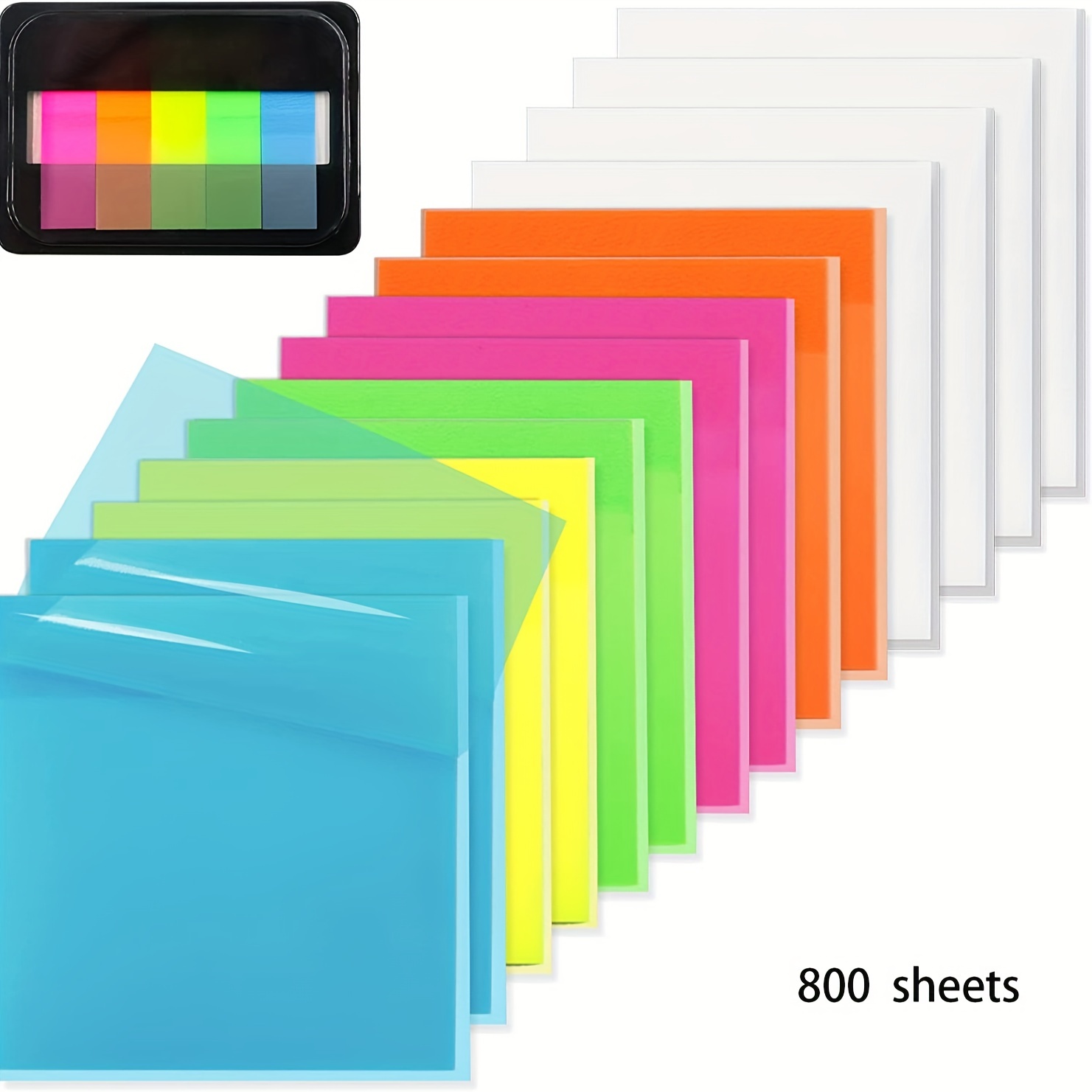 Mr. Pen- Graph Paper Sticky Notes, 6 Pads, 3x3 inch, Bright Colors, Graph Sticky Notes