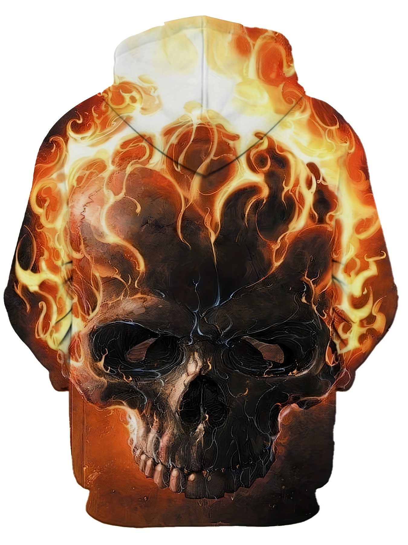 3d Skull Fire Print Hoodie Cool Hoodies Men Men's Casual - Temu