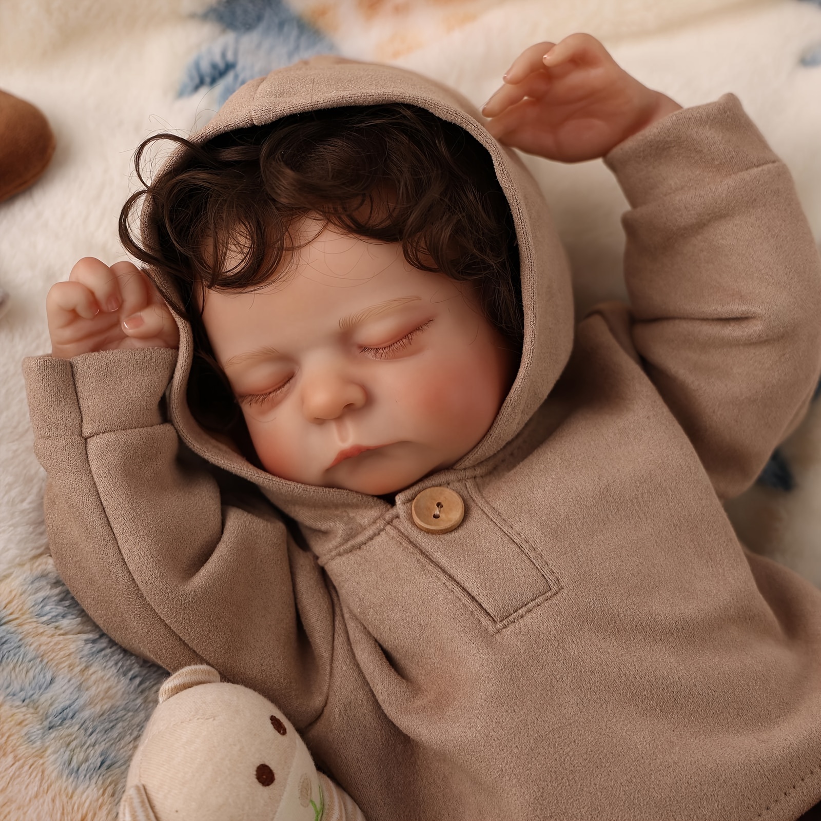 Finished Close Eyes Reborn Baby Dolls Realistic Newborn Baby Dolls With  Hair Clothes Body Black Skin Reborn Baby Sleeping Twinnie Real Life Baby  Dolls - Temu