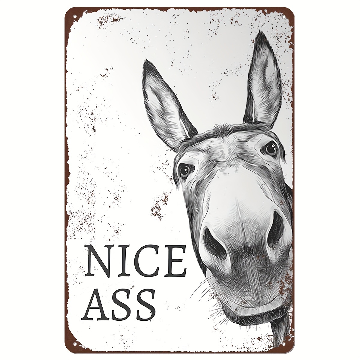 Funny Bathroom Wall Art Decor Black White Humorous Donkey - Temu Canada