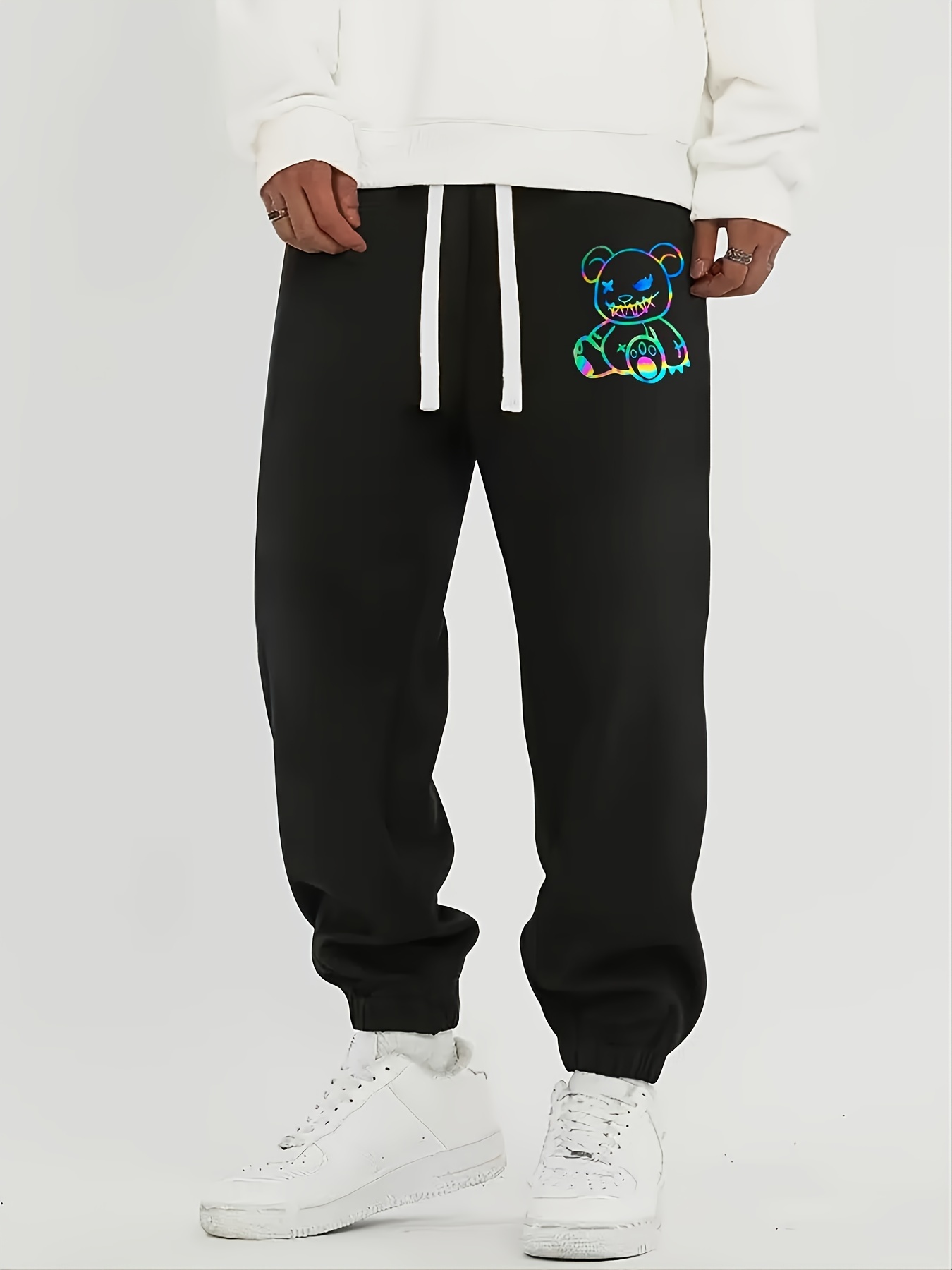 Funny Bear Graphic Print Men's Casual Sweatpants