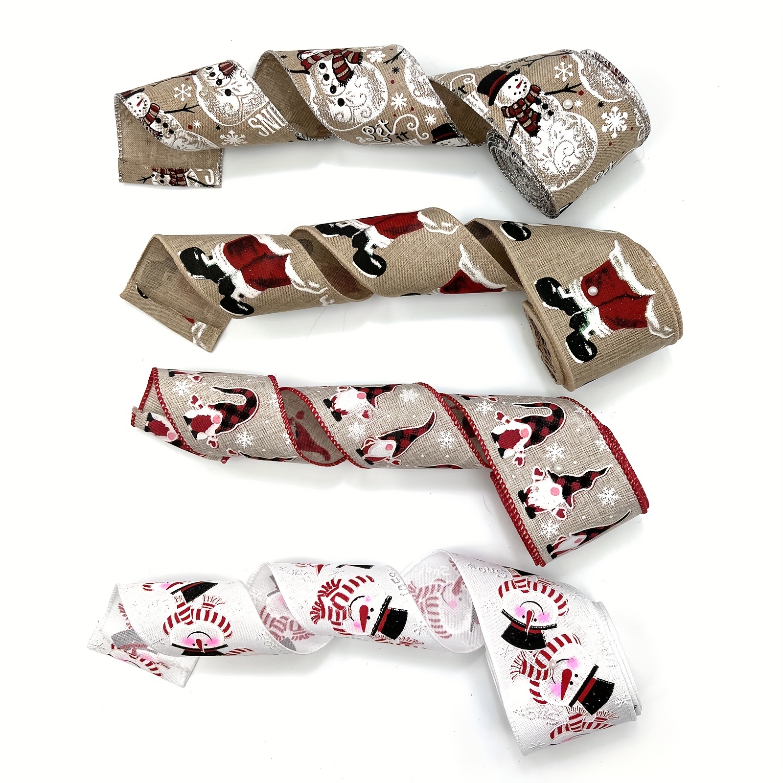 Christmas Ribbons Red Grosgrain Ribbon With Snowflake Deer - Temu